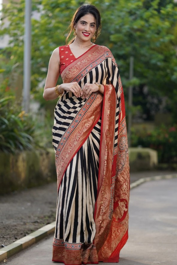 Digital Print Silk Sharee