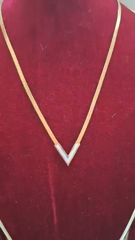 Elegant V Shape Gold Plated Necklace